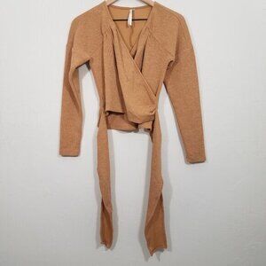 Anthropologie V-Neck Cropped Sweater Size XS